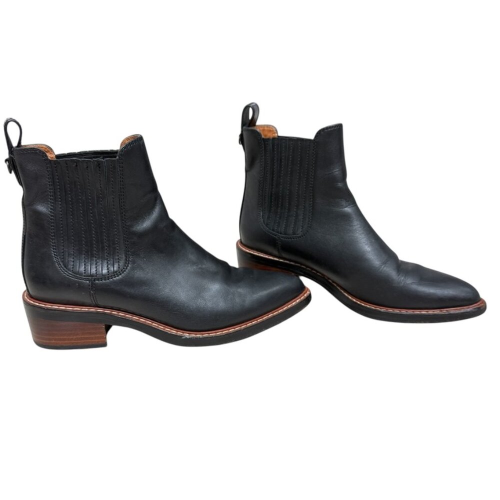 COACH Bowery Leather Pointed Toe Chelsea Booties Women's size 6 / 36.5